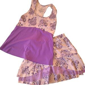 Denise Cronwall Athletic Tennis Periwinkle Racerback Top and Matching Skort XS